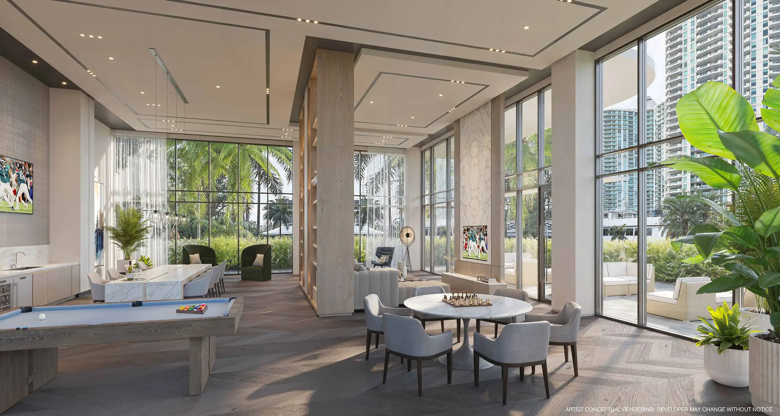 Sixth&Rio clubroom with wine bar